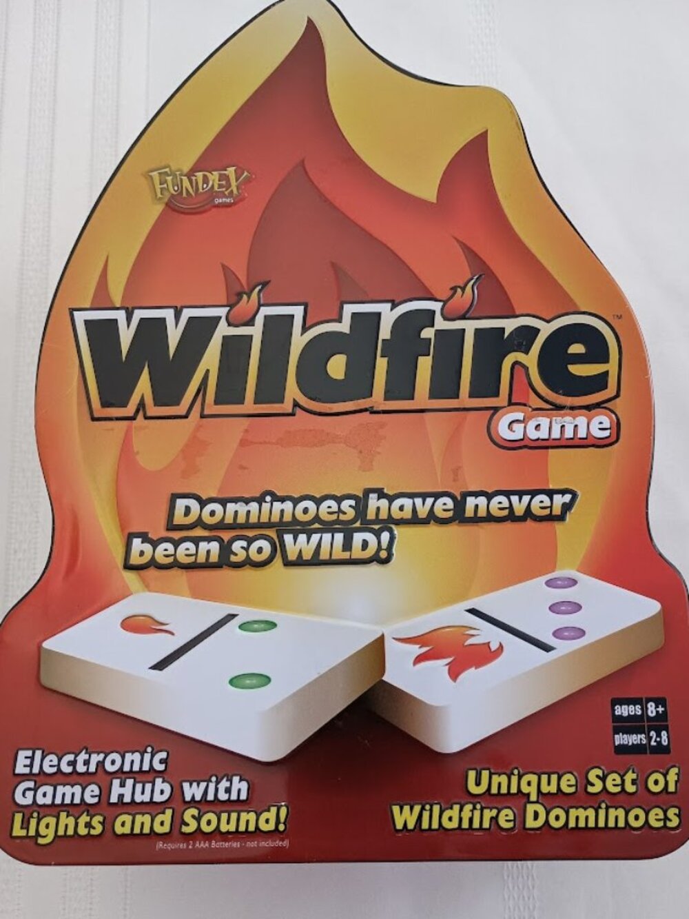 Fundex Wildfire Dominoes Electronic Game Hub Lights & Sounds Ages 8+‎ Works